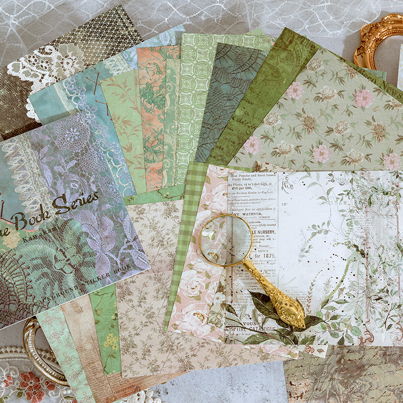 Vintage Texture Square Background Sticker Book3