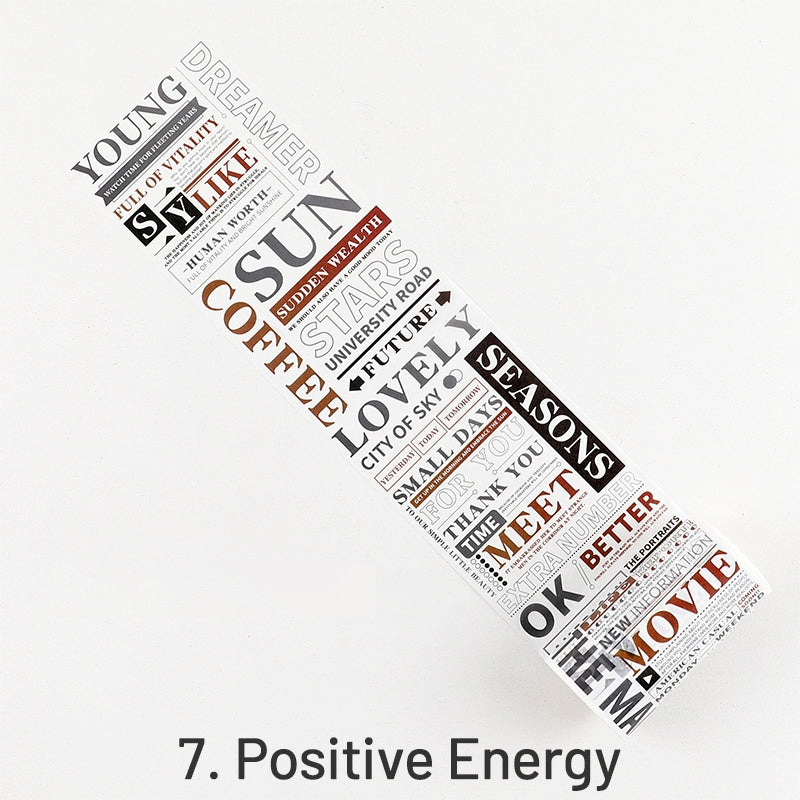 Warm Time English Text Washi Tape sku-7