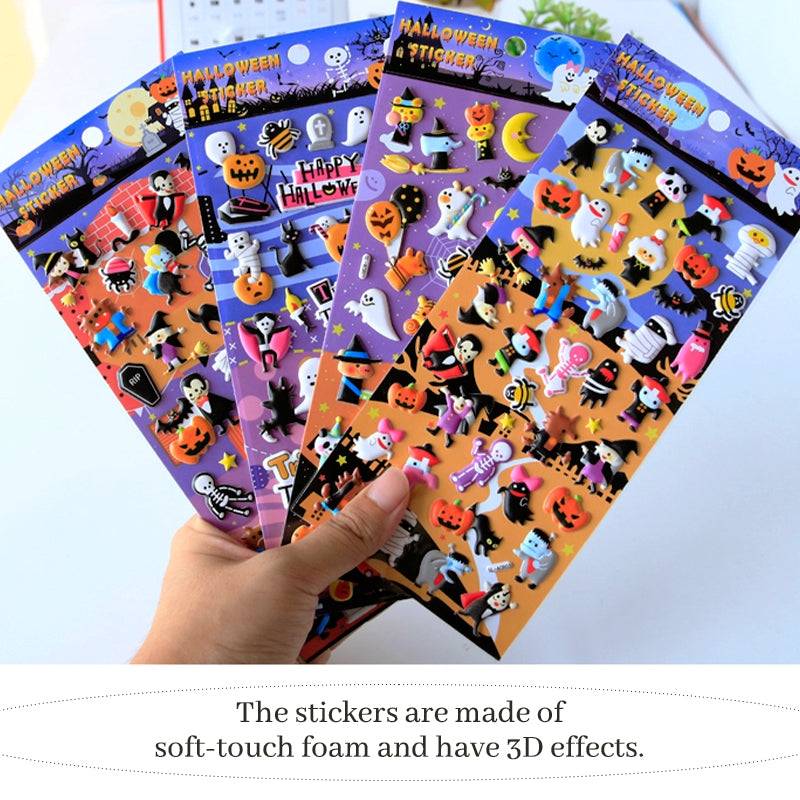 Halloween Cartoon 3D Foam Sticker - Skull, Pumpkin, Witch, Ghost5