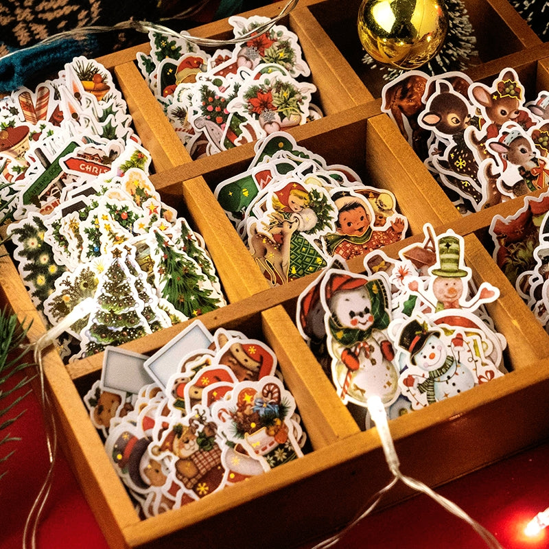 Christmas Party Night Cute Bronzing Sticker b2