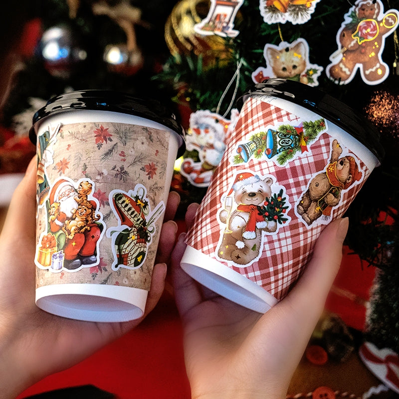 Christmas Party Night Cute Bronzing Sticker b4