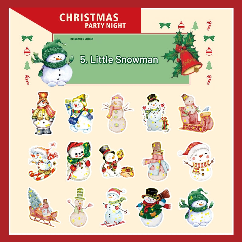 Christmas Party Night Cute Bronzing Sticker sku-4