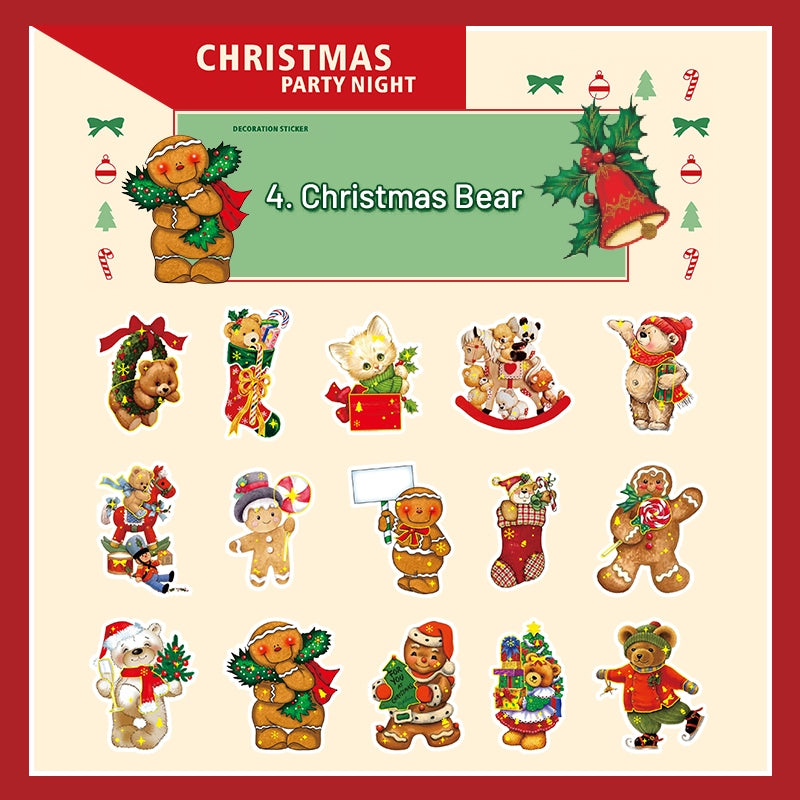 Christmas Party Night Cute Bronzing Sticker sku-8