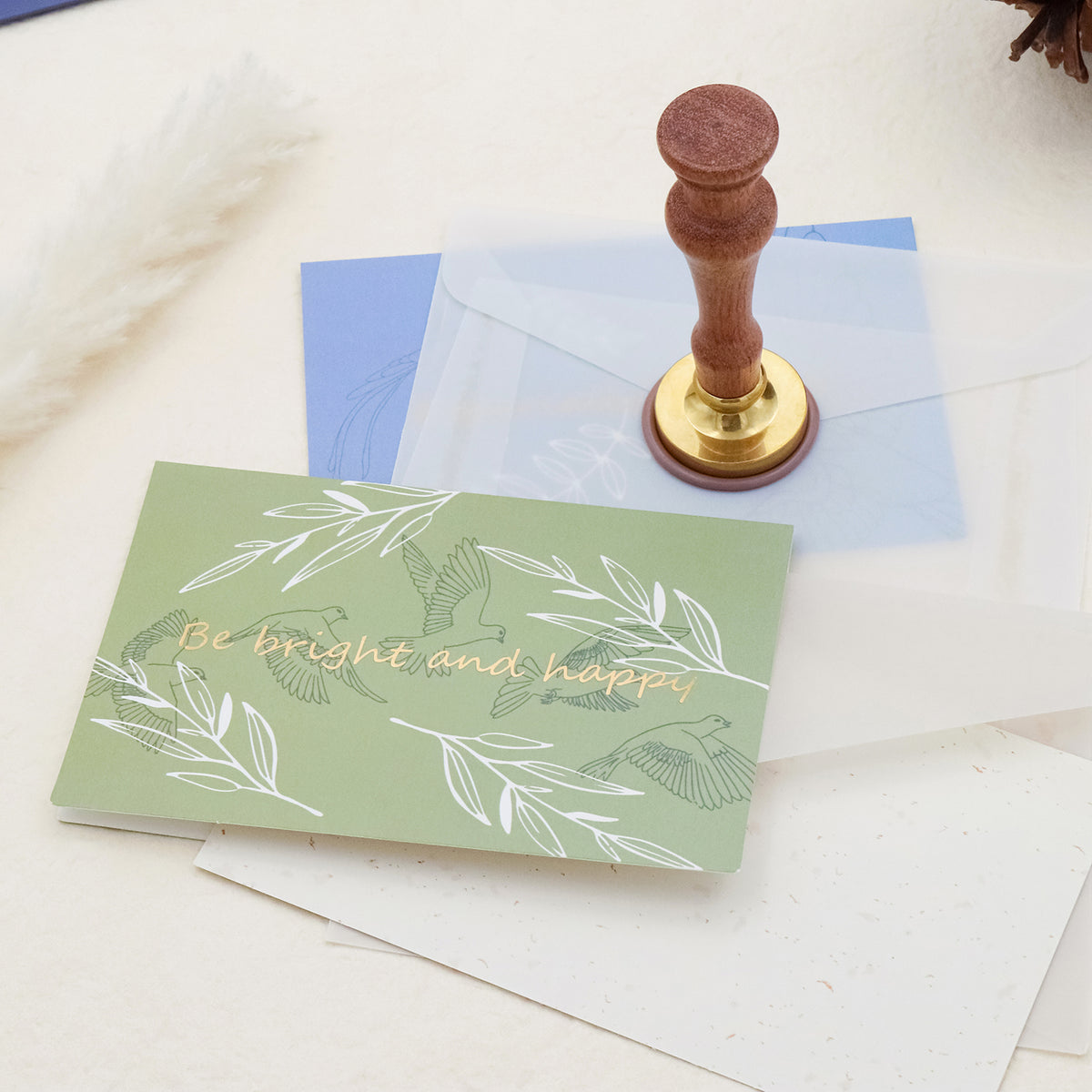 Stamprints Birds & Twigs Greeting Card With Envelope 2