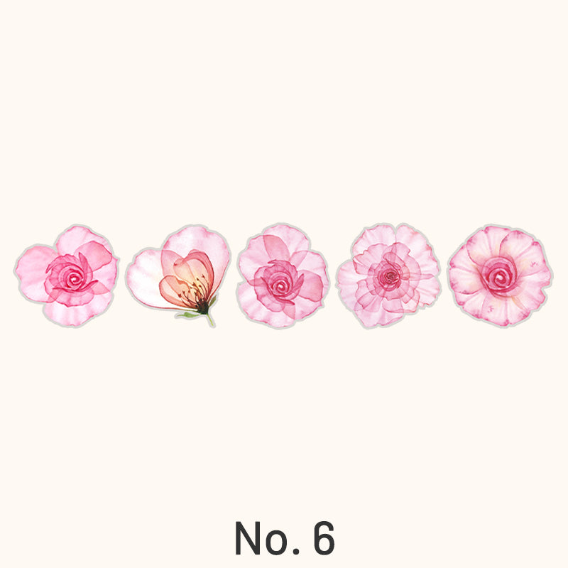  Accompanied by Flower Shadow Blossom PET Sticker sku-6