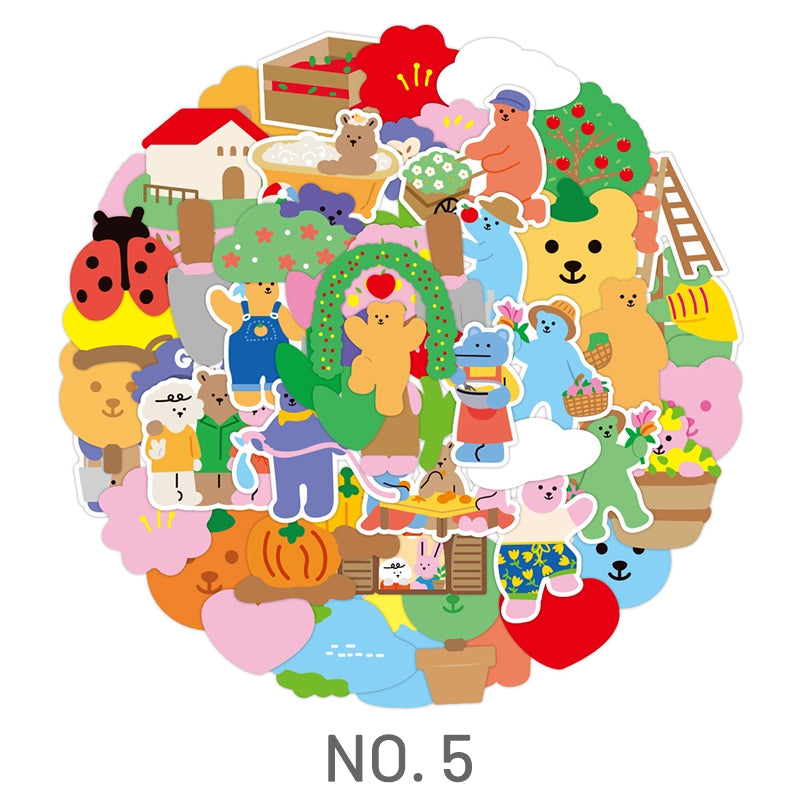 Cartoon Cute Little Animal Rabbit Bear Sticker 4