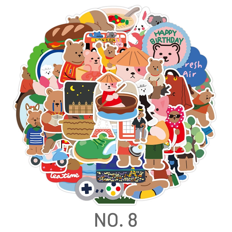 Cartoon Cute Little Animal Rabbit Bear Sticker sku-7