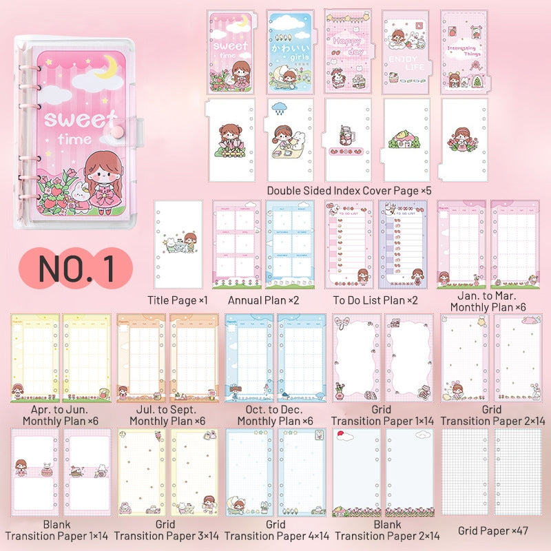 Cartoon Transparent Loose-Leaf Notebook 3