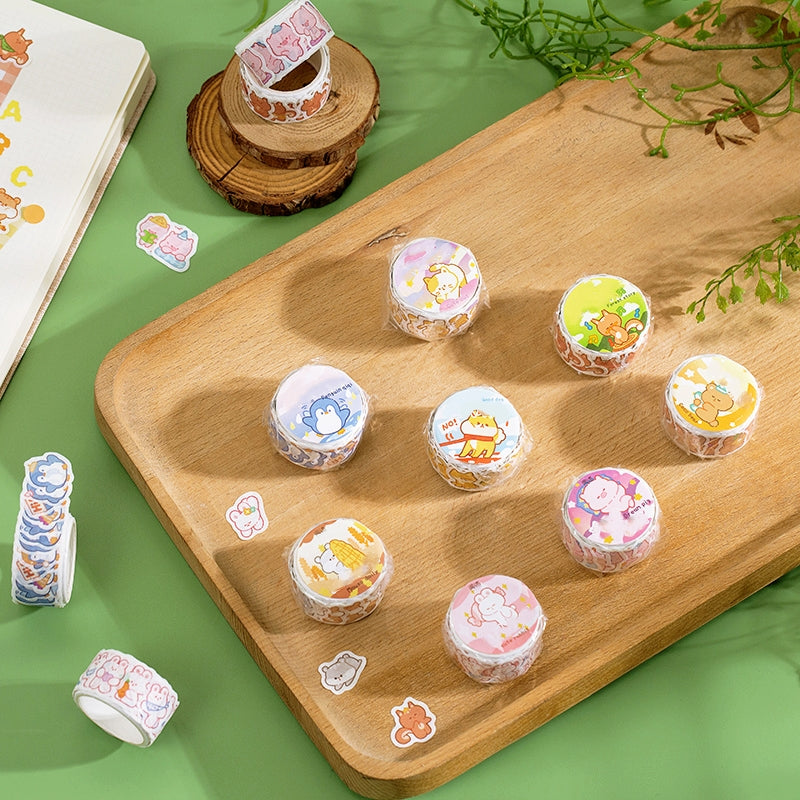 Cloud Zoo Cute Cartoon Animal Washi Sticker Roll a