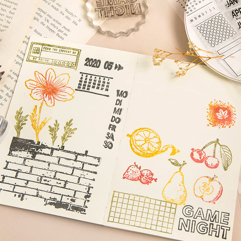 Creative Alphabet English Number Plant Postmark Clear Acrylic Stamp22