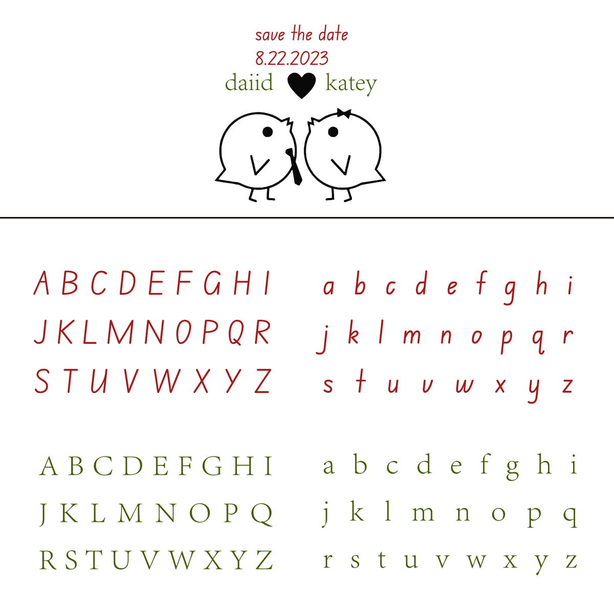 Custom Bird Couple Wedding Save the Date Rubber Stamp 13