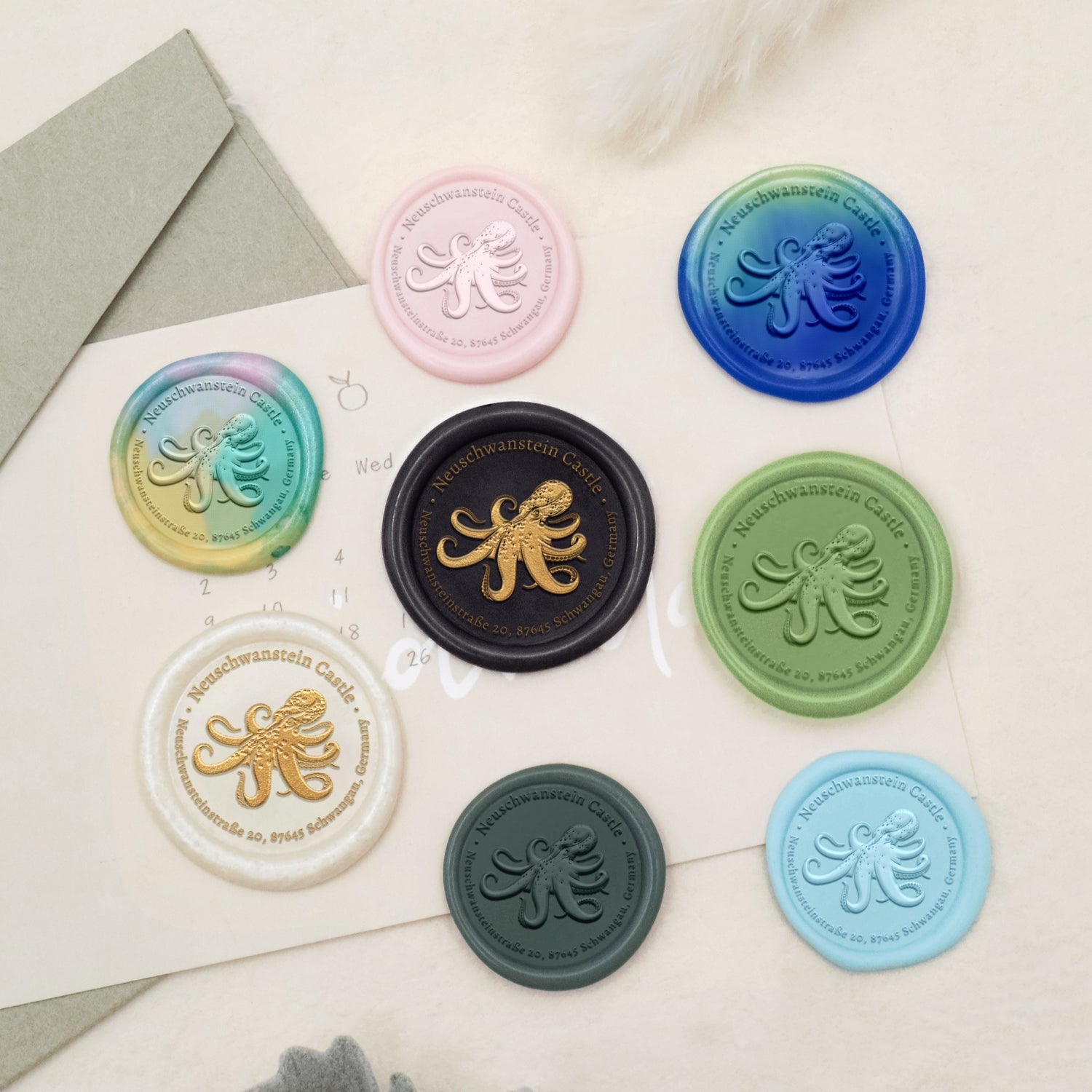 Custom Octopus Address Wax Seal Stamp 3