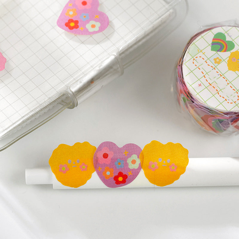 Cute Cartoon Bear Flower Roll Sticker  b4