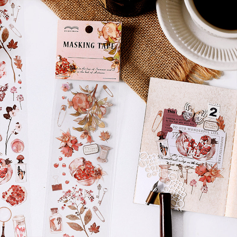 Cute Plant Fruit Long Strip PET Sticker c