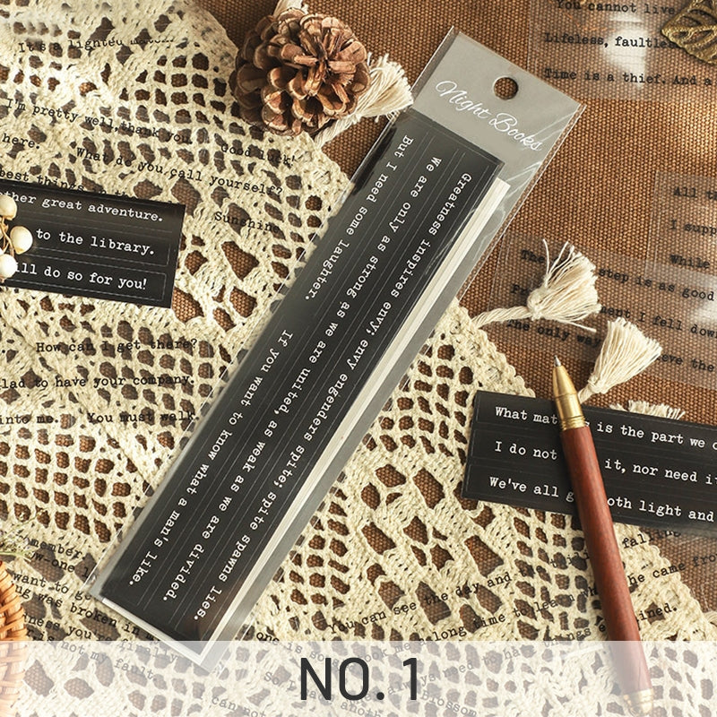 Black-Words Phrases Long Strip Dual-Material Sticker
