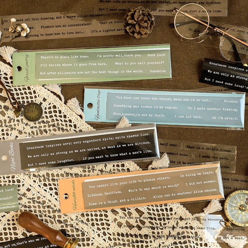 Words Phrases Long Strip Dual-Material Sticker