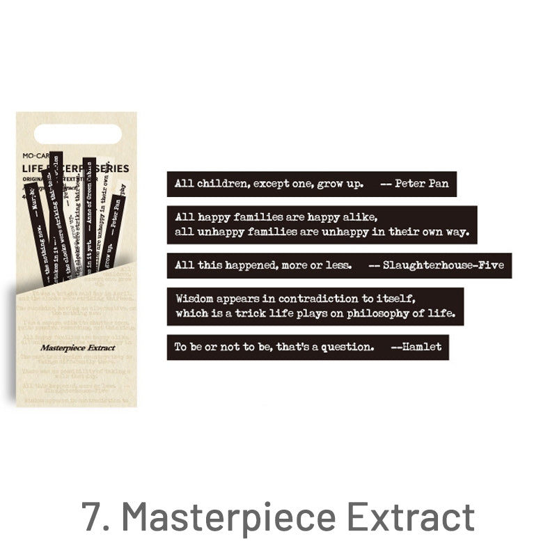 Classic Literature-Words Theme Long Strip Dual Material Sticker