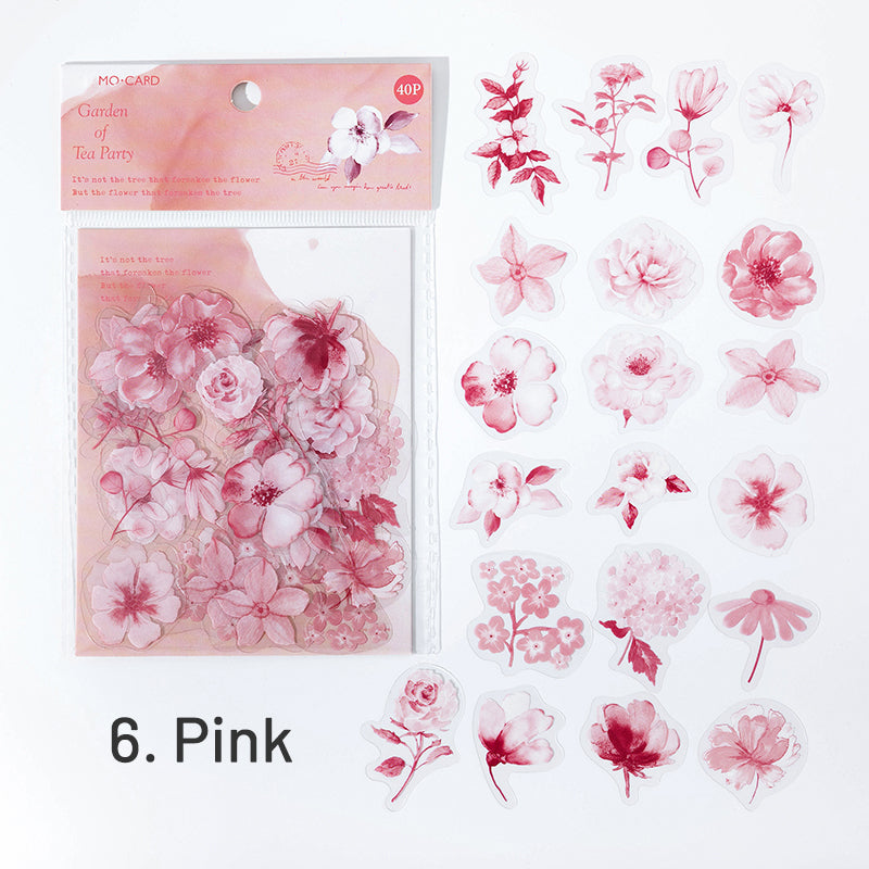 Flowing Light Retro Botanical PET Sticker Pack sku-6