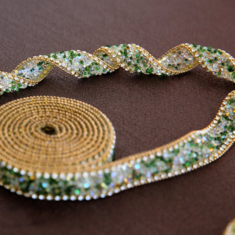 Green Crystal Decorative Border Tape b2