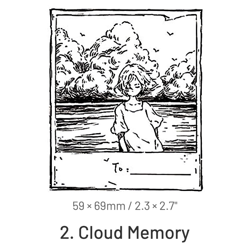 Japanese Anime Character Landscape Wooden Rubber Stamp sku-2