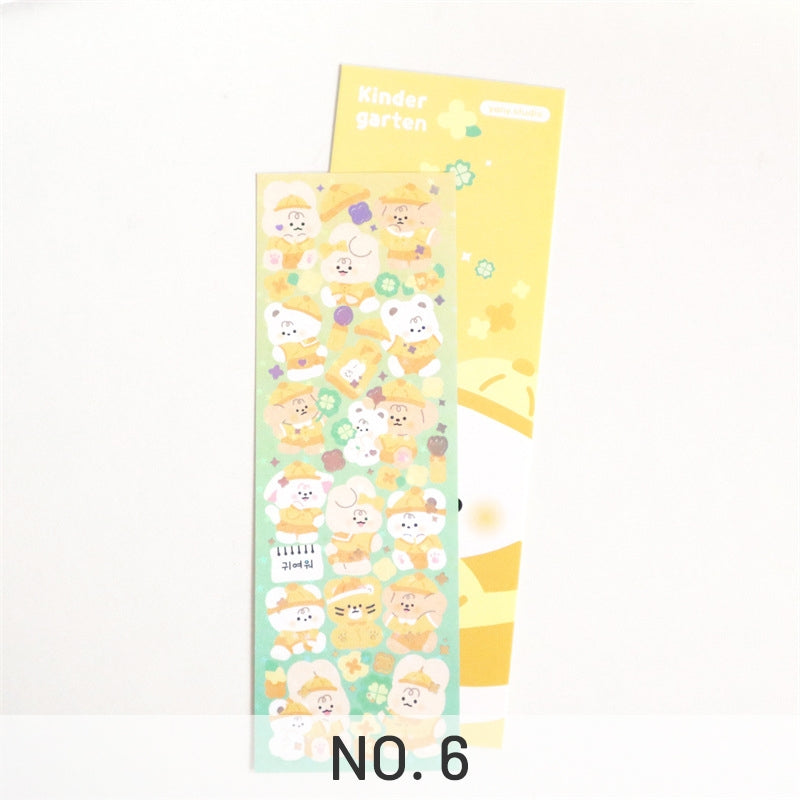 Kindergarten-Kawaii Rabbit Animal Holographic Sticker