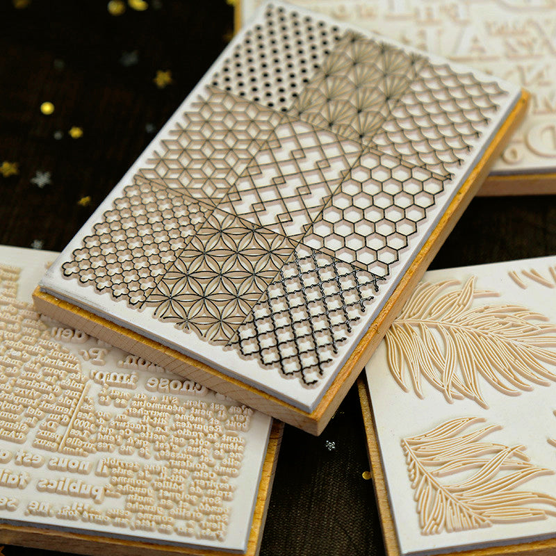 Large Size Plant Text Background Wooden Rubber Stamp a2