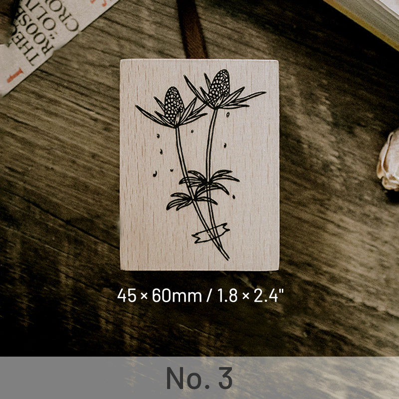 Literary Berry Plant Wooden Rubber Stamp sku-3