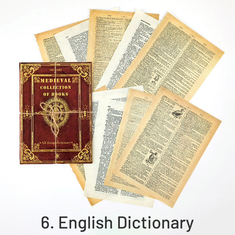 Medieval Book Collection Retro English Newspaper Music Score Scrapbook Paper sku-6