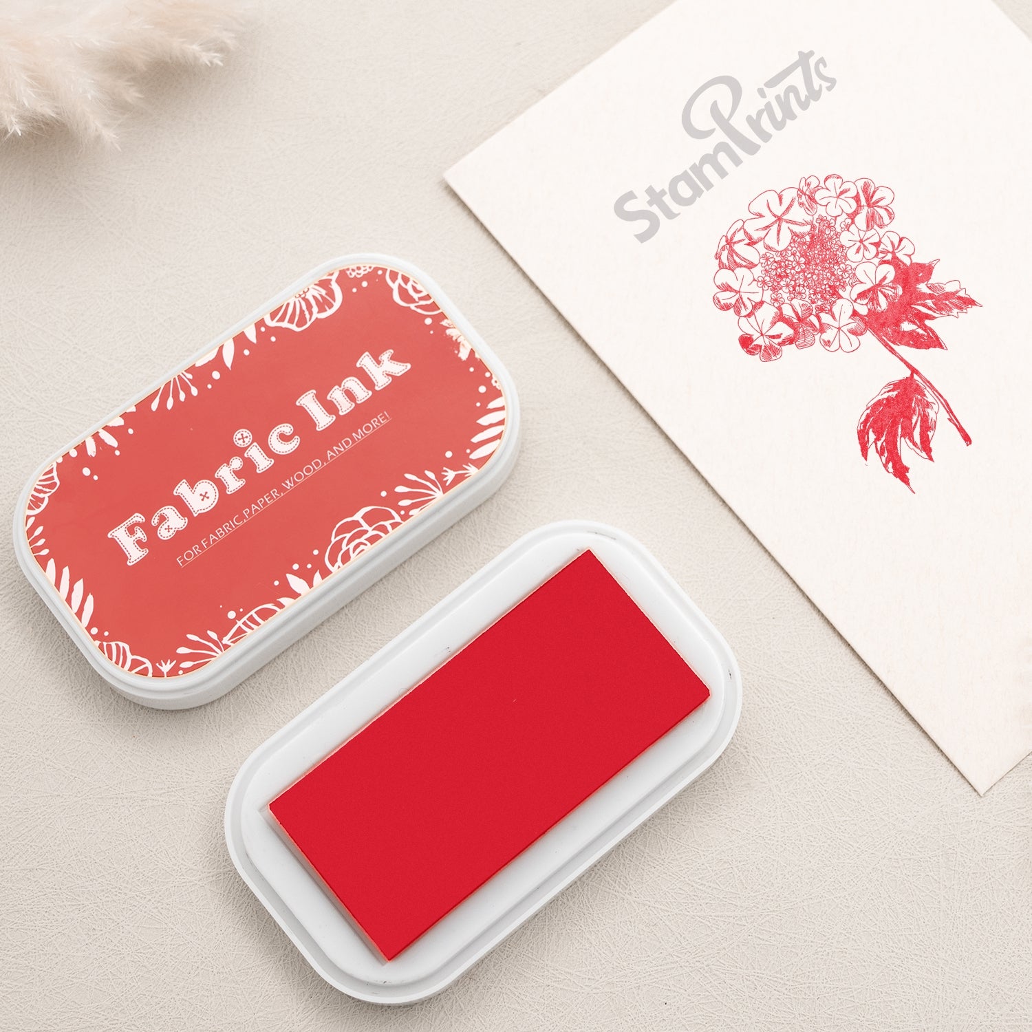 Oil-Based Fabric Ink Pad - Poppy Red BD-214c