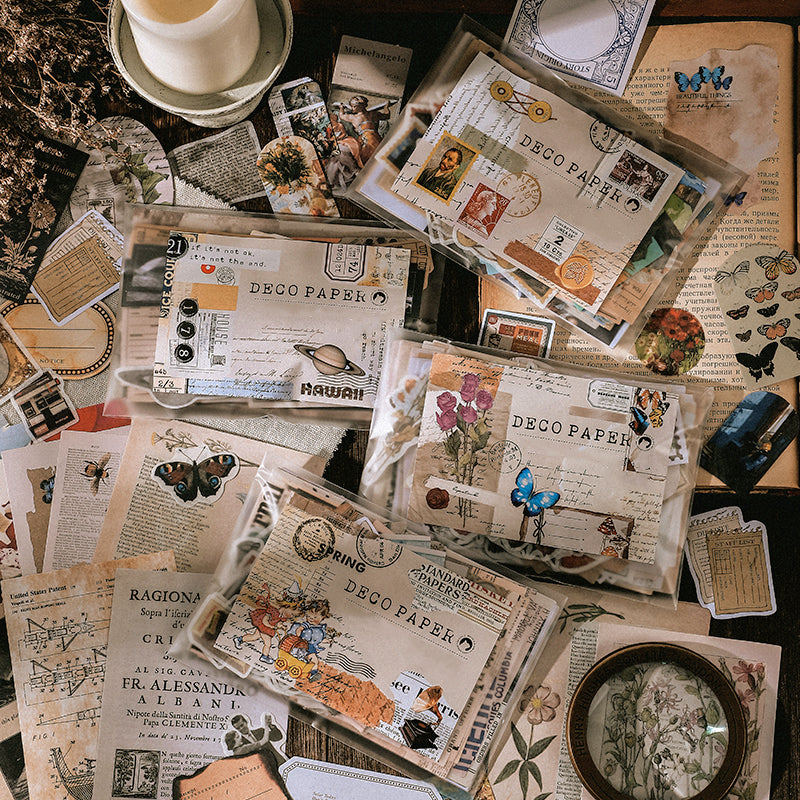 Retro Collage Artistic Scrapbook Paper Pack a
