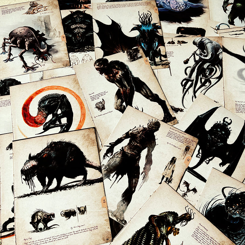 Retro Dark Cthulhu Horror Monster Spider Scrapbook Paper b