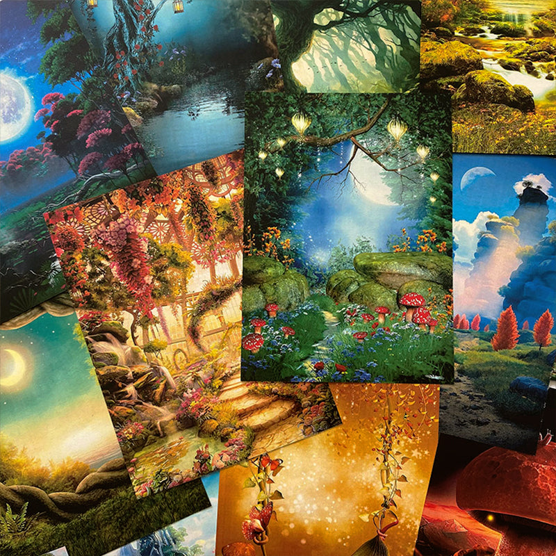 Retro Forest Wonderland Art Journal Scrapbook Paper b1