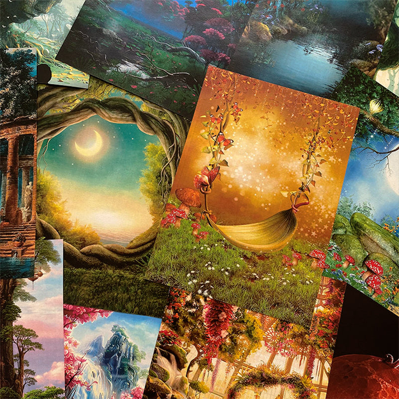 Retro Forest Wonderland Art Journal Scrapbook Paper b2