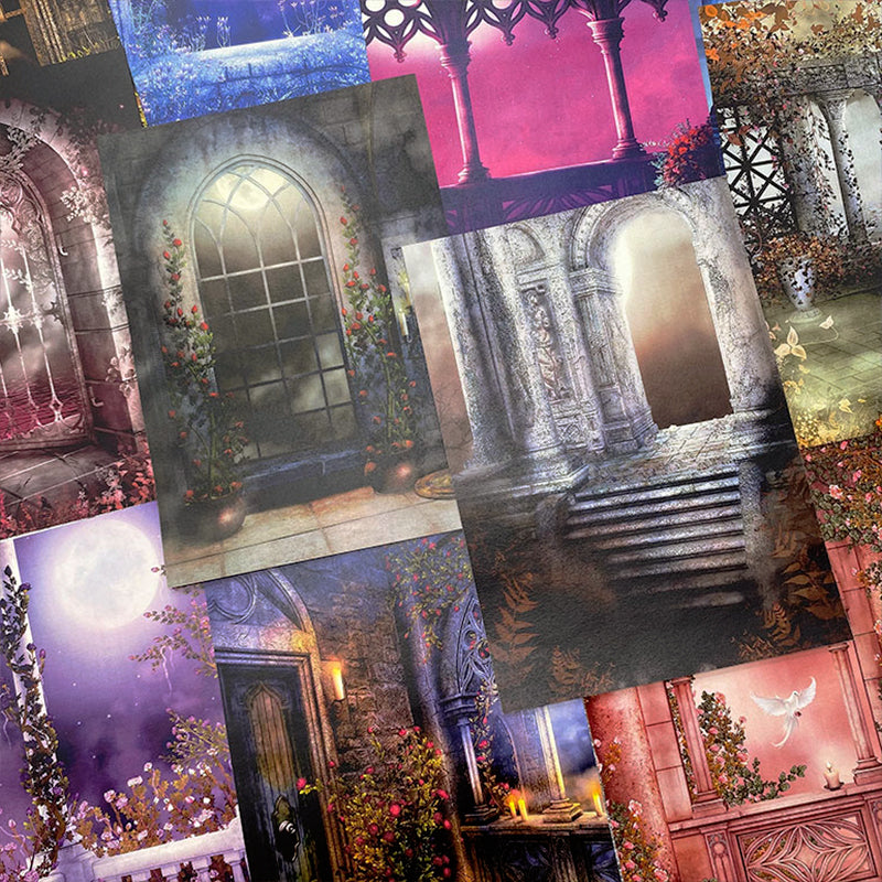 Retro Gothic Wonderland Junk Journal Scrapbook Paper a
