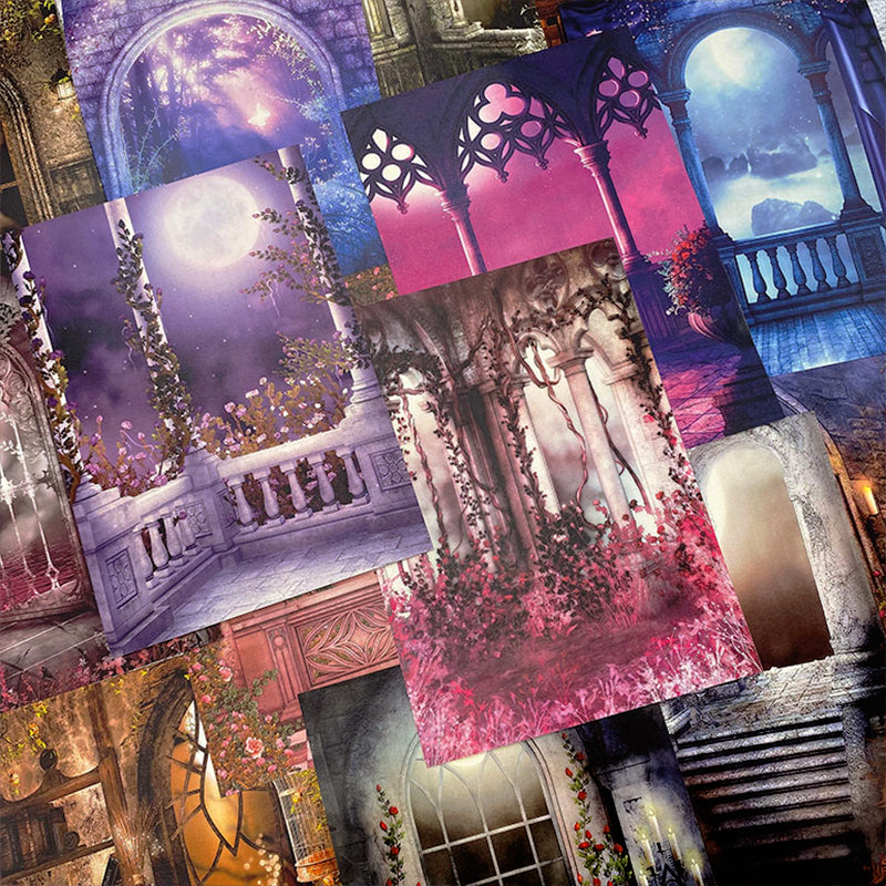 Retro Gothic Wonderland Junk Journal Scrapbook Paper b5