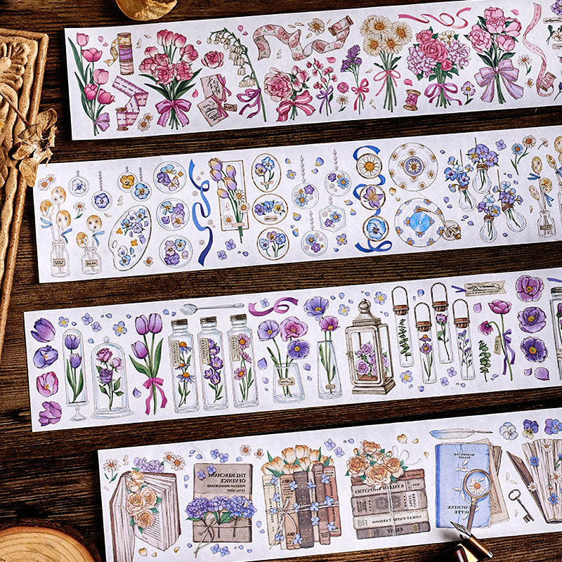 Romantic Floral Long Strip Washi Tape  a