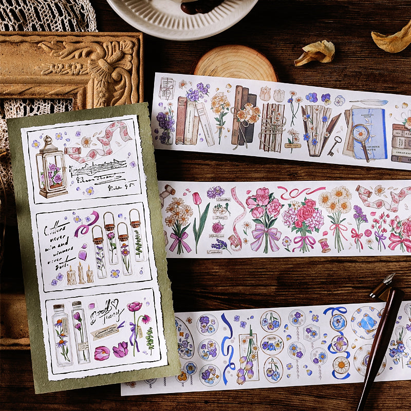 Romantic Floral Long Strip Washi Tape  b3