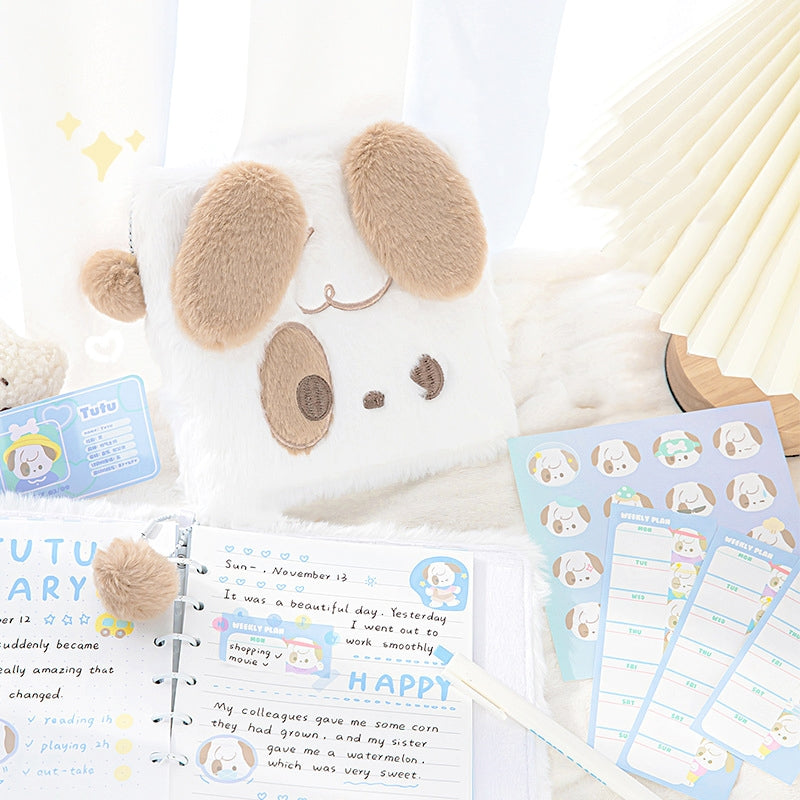 RosyPosy Kawaii Pluff Animal Loose-Leaf Diary Notebook b