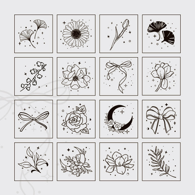 Simple Plant Basic Wooden Rubber Stamp Set sku