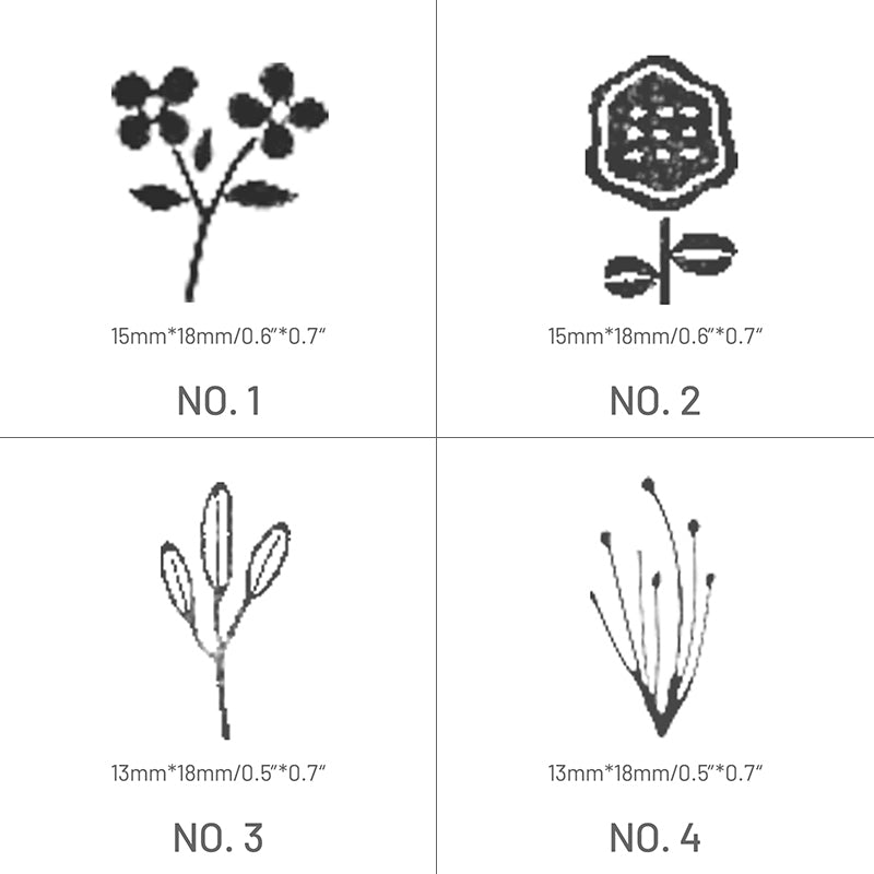 Stamprints Literary Personalized Flowers Rubber Stamp 4