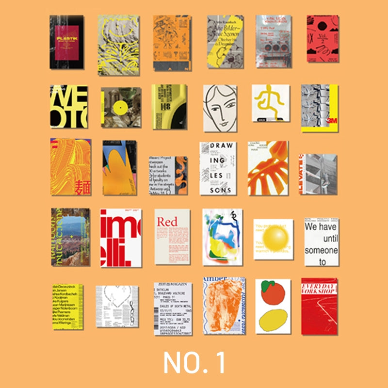 Yellow-Fashion Poster Washi Sticker Card Set