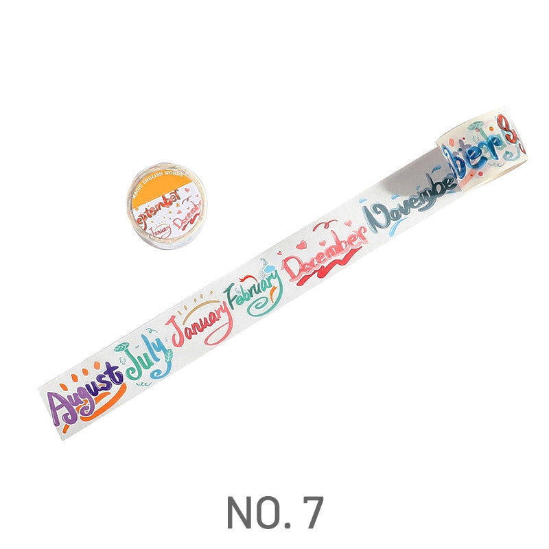 Words Colorful Washi Tape - English, Text, Phrases, Discourse11