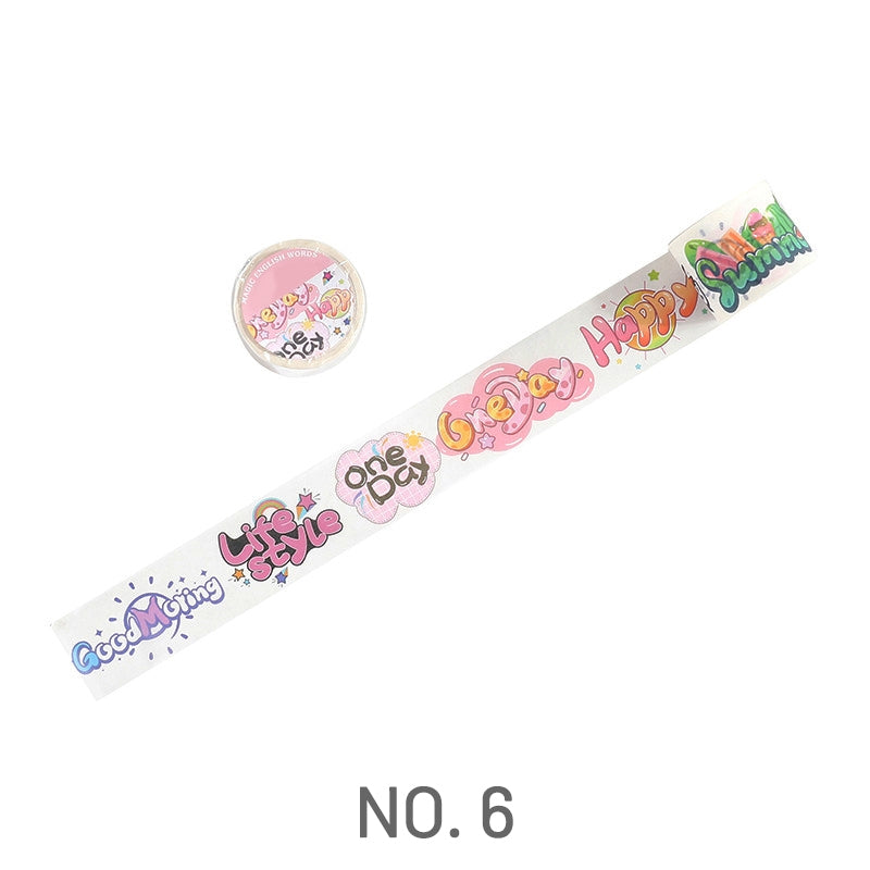 Words Colorful Washi Tape - English, Text, Phrases, Discourse10