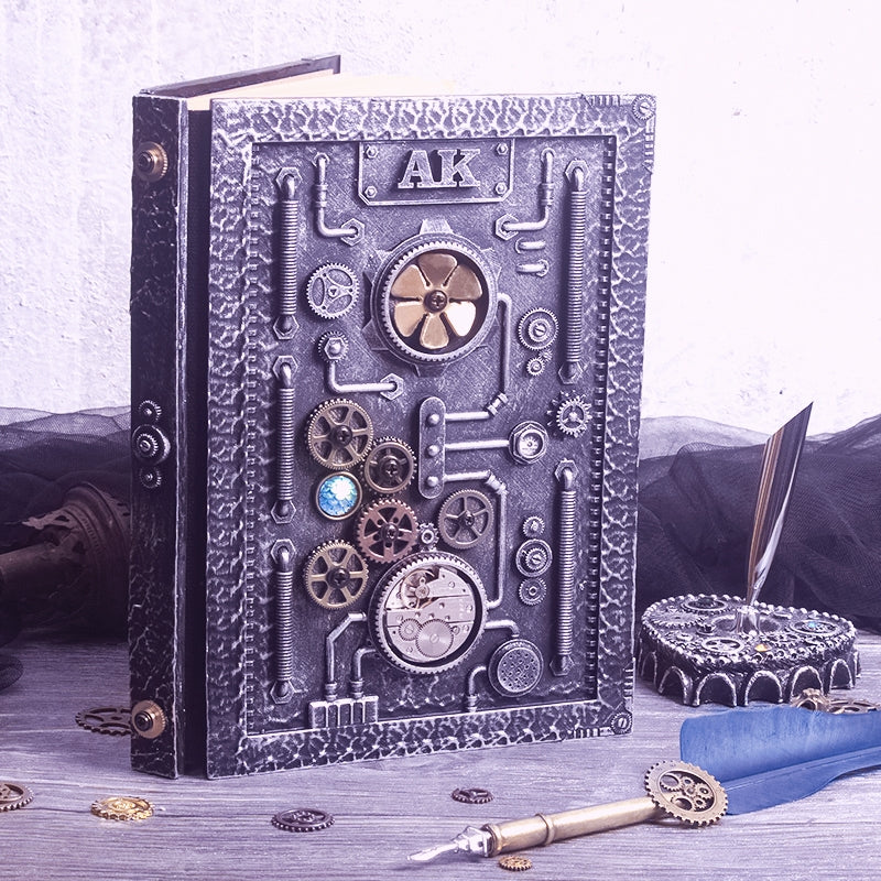 Stamprints Vintage Journal with Embossed Steampunk 1