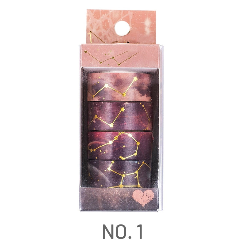 Brown Zodiac-Brown-Zodiac and Sakura Washi Tape Set (4 Rolls)