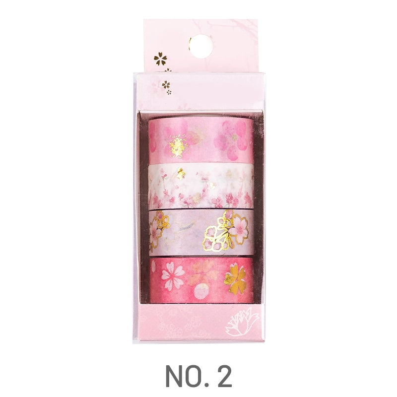 Pink Sakura-Pink-Zodiac and Sakura Washi Tape Set (4 Rolls)