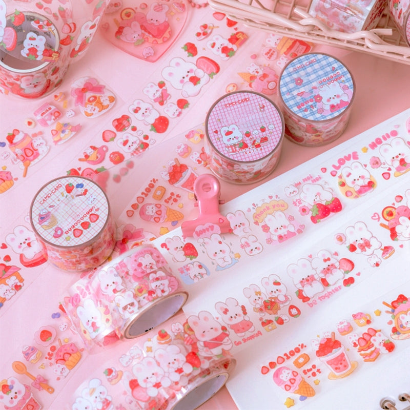 Strawberry Bunny Battle Series Tape Journal Stamprints 1