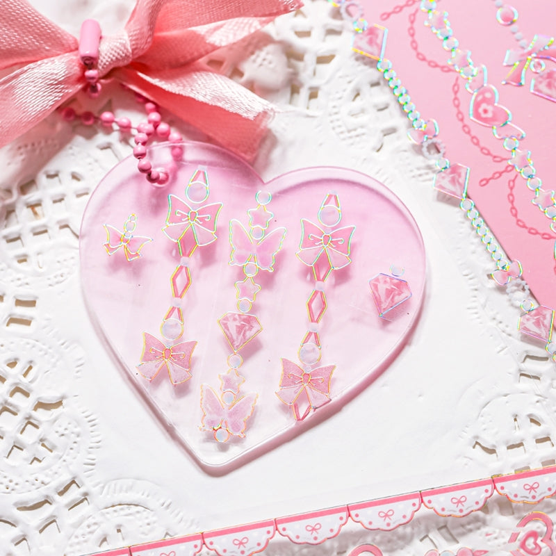 Throbbing Love Relief Hot Stamping Rose Butterfly Stickers b3