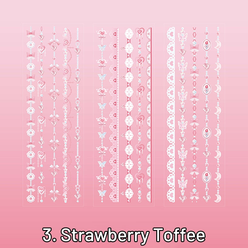 Throbbing Love Relief Hot Stamping Rose Butterfly Stickers sku-3