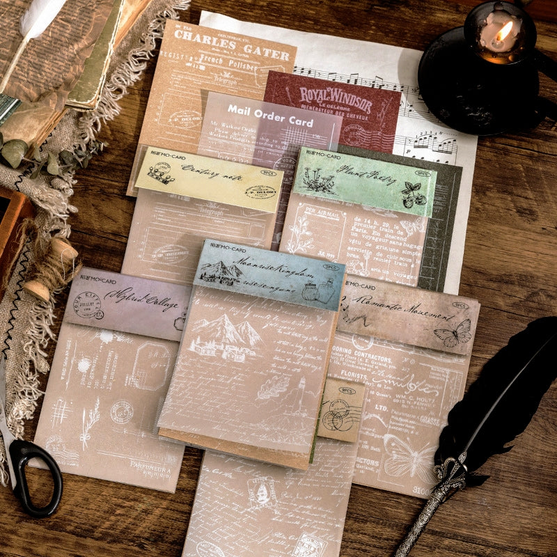 Manuscript-Themed Dual Material Scrapbook Paper - Music, Bills, Notes, Plants